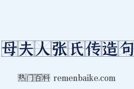 母夫人张氏传造句是什么意思的图片